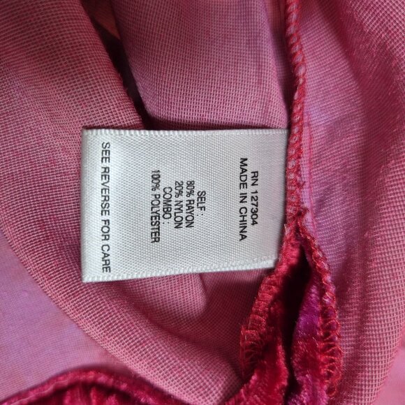 John Mark Women's Shirt Size L Red Pink Velvet Long Sleeve Button Front Tunic 44 - Picture 8 of 12